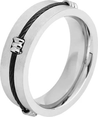 Produktbild von Akzent Herren-Ring aus Edelstahl, silberfarbig/ schwarz