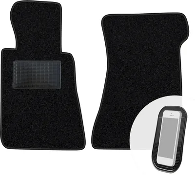 Produktbild von moto-MOLTICO Vorne Fußmatten Auto Velours Autoteppiche Schwarz Automatten Set 2-teilig passend für Mercedes-Benz SL R107 1971-1989
