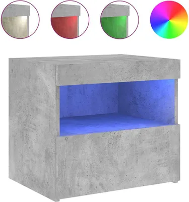 Obrázek produktu pro vidaXL Noční stolek s LED světly betonově šedý 50x40x45 cm