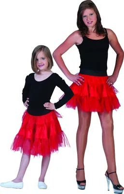 Produktbild von Fantasie Kostüm Petticoat Tüllrock für Mädchen - Rot