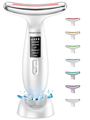 Image de Appareil de massage facial EMS Face Lifting avec lumière LED, 6 modes, thérapie par le froid et la chaleur, anti-rides et raffermissement de la peau, pour femmes et hommes