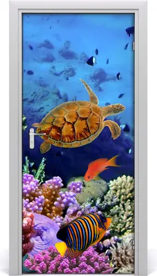 Produktbild von Tulup Türaufkleber 95x205 cm Dekorative Aufkleber Selbstklebend Wasserdichte Tapete Abnehmbar Schlafzimmer Wohnzimmer Wohnkultur - Korallenriff