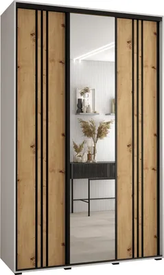 Produktbild von MEBLE KRYSPOL Davos 7 Schrank, drei Türen - 235,2x160x60 cm - Weiß Artisan Schwarz
