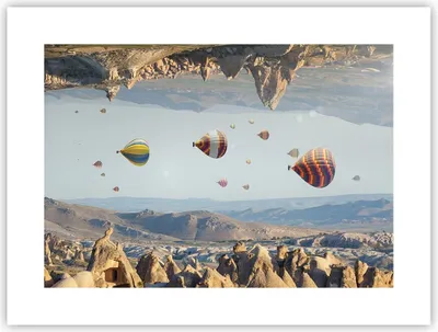 Produktbild von Poster - Poster ohne Rahmen - Surrealismus Flug Luftballons - 40x30 cm - Wand Bild - Wanddeko - Wandbilder - Kunstposter - Wandposter - Bilder - Kunstdruck - Wanddekoration - P2XAA40x30-4454