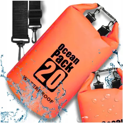 Produktbild von Wasserdichter Packsack 20L Orange Kajak Tasche Outdoor