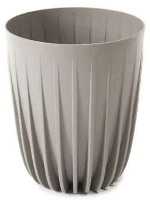 Productafbeelding van Mira eco-hout-kunststof bloempot met binnenpot, 14,5 cm, grijs