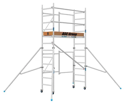 Produktbild von Aluminium Zimmergerüst Serie 75, Arbeitshöhe 4,70 m, 1,97x0,75 m, faltbar, doppelt gebremste Rollen