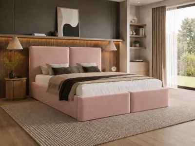 Produktbild von Emlar Polsterbett Estelle 120x200 cm - Designerbett mit Bettkasten & Metalllattenrost - Velvet-Stoff - Doppelbett mit Stauraum Rosa (Magic Velvet 2253)
