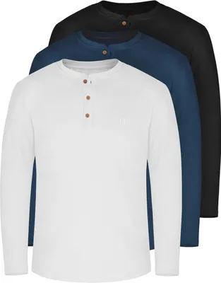 Produktbild von normani 3er Set Herren Langarm Shirts aus Baumwolle