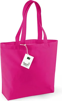 Produktbild von Westford Mill W180 | Organic Baumwolle Shopper 32 x 35 x 12 cm - Farbe: Fuchsia - Größe: One Size