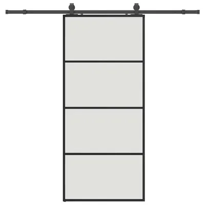 Produktbild von vidaXL Schiebetür mit Beschlag Schwarz 90x205 cm ESG-Glas
