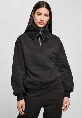 Zdjęcie produktu dla Urban Classics Ladies Oversized High Neck Troyer Crew czarny - XS
