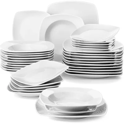 Productafbeelding van Serviesset voor 12 personen, porselein, 36-delig, combinatie set (bestaande uit diverse soorten serviesdelen)