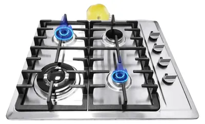 Obrázek produktu pro Plynový sporák, 59 x 51 cm, nerezová ocel a litina, 1 x 3 kW rychlovarný hořák, 2 x 1,75 kW polorychlovarný hořák, 1 x 1,0 kW pomocný hořák