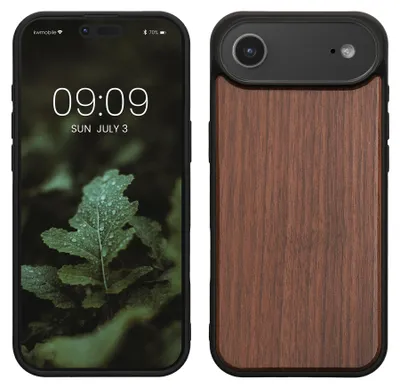Produktbild von kwmobile Handyhülle für Apple iPhone Air Hülle Holz - Case mit TPU Bumper - Stoßfestes Hardcase - Schutzhülle Cover in Dunkelbraun