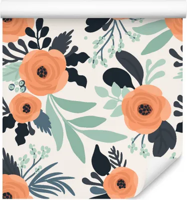 Produktbild von 10m VLIES TAPETE Rolle Blumen Mohne Flora Pflanzen Ornamente Gemalt XXL