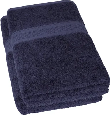 Produktbild von Frottier SAUNATÜCHER 2er Pack 80x200cm, 100% Baumwolle, Navy blau