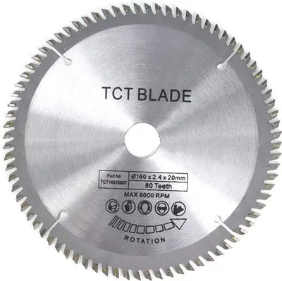 Image de Lame de scie circulaire TCT 160-165-185 mm pour le bois et le plastique - 24 dents, 48 dents, 60 dents, 80 dents
