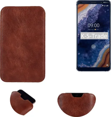 Produktbild von K-S-Trade Schutzhülle Handyhülle kompatibel mit Nokia 9 Handytasche Kunstleder Sleeve in braun
