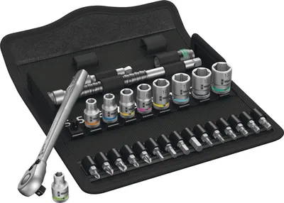 Image de Wera Zyklop 8100 SA 8 - Tournevis à cliquet avec jeu d'embouts et de douilles - 28 pièces