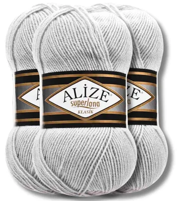 Immagine prodotto di Alize 3x 100g Superlana Klasik, filato solido, ideale per uncinetto e maglia (codice prodotto: 698)