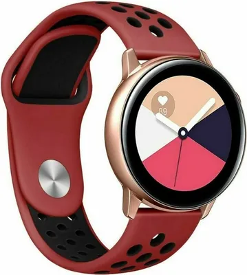 Produktbild von Strap-it Samsung Galaxy Watch Active / Active 2 Sportarmband (Rot Schwarz)