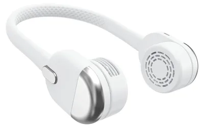 Produktbild von Zimilo Akku Nackenventilator, 1800mAh, 360° drehbar, doppelte Turbine, 3 Windstufen, kein Haarverfangen, für Sport, Reise, Weiß