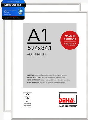 Produktbild von DEHA Design Bilderrahmen Boston (2er Set), A1 59,4x84,1 cm, Aluminium Silber