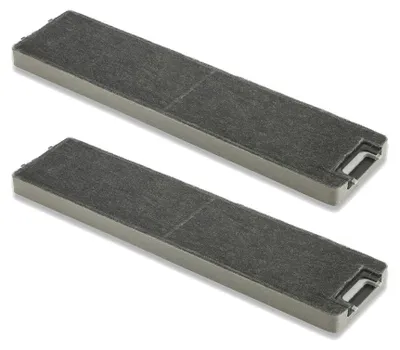 Two charcoal filters for a range hood.