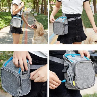 Produktbild von Famanu Hundetrainingstasche mit Reißverschluss - Futtertasche und Hüfttasche für Spaziergänge und Training