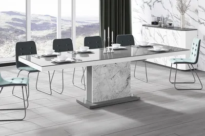 Produktbild von Design Esstisch Tisch HME-111 Hochglanz ausziehbar 160 bis 256 cm