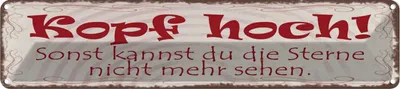 Produktbild von vianmo Blechschild 10x46 cm Kopf hoch um Sterne zu sehen Spruch Zitat