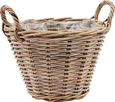 Produktbild von Pflanzkorb Elite Leah Naturfaser Ø 35 cm H 25 cm braun inkl. Pflanzfolie