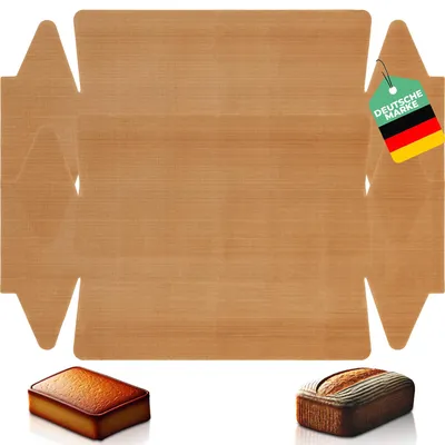 Image de Lot de 2 plaques de cuisson réutilisables - Papier sulfurisé pour moules à cake - Papier sulfurisé haut de gamme - Plaque de cuisson réutilisable - Résistante à la chaleur, revêtement antiadhésif, lavable au lave-vaisselle (lot de 2 pour moules à cake)
