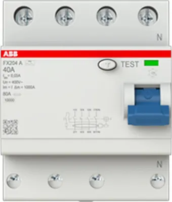 Zdjęcie produktu dla FI-Schutzschalter FX204A-40/0.03 4P Typ A 40A 30mA (2CSF204165R1400)