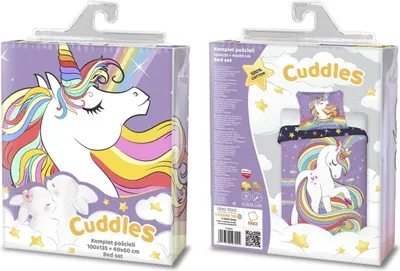 Obrázok produktu pre FARO Posteľná bielizeň Unicorn Rainbow Bavlna, 100/135, 40/60 cm