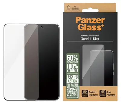 Image de Verre trempé pour Xiaomi 15 Pro PanzerGlass Ultra-Wide Fit, cadre noir