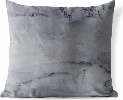 Produktbild von MuchoWow® Outdoor Kissen - Marmor - Stein - Grau - Schwarz - 50x50 cm - Wetterfest - Lounge Kissen - Komfortabel - Kissen mit Bild