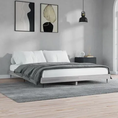 Produktbild von The Living Store Bettgestell Grau Sonoma 140x200 cm Holzwerkstoff