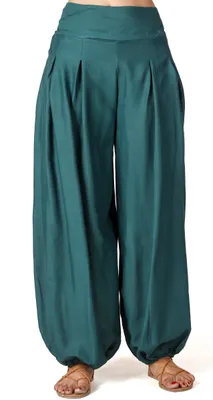 Produktbild von Boho Pluderhose, Muckhose, Haremshose - Tannengrün, Damen, Viskose, Größe: S/M