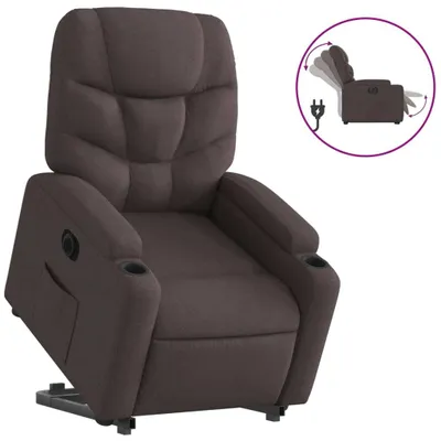 Produktbild von vidaXL Relaxsessel mit Aufstehhilfe Elektrisch Dunkelbraun Stoff