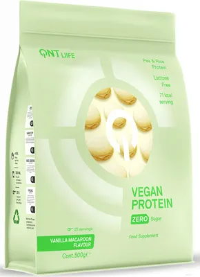Produktbild von QNT Vegan Protein Powder (500g) Vanilla Macaroon - Eiweiße - Veganes Eiweiß