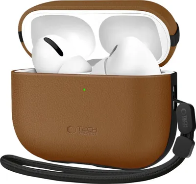 Image de Housse de protection pour AirPods Pro 3, Tech-Protect NaturalFit, Marron