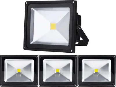 Produktbild von Greenmigo 4X 50W LED Lampe Fluter Scheinwerfer IP65 Kaltweiss Schwarz Aluminium Flutlicht Wasserdicht Strahler