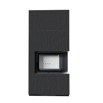 Produktbild von Kaminbausatz KRATKI FLOKI BOX rechts 8 kW Ø 160 Quarzsinter NATURALI ARDESIA NERO A SPACCO