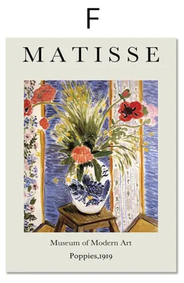 Produktbild von Poster Matisse Berggruen & Cie Museum | Bilder Wohnzimmer | Wandbilder Schlafzimmer | Deko Print ohne Rahmen | Bilder Matisse Bunt · Motiv F · 15 × 20 cm