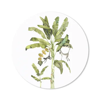 Produktbild von MuchoWow® Mauspad Mousepad Dschungel - Palme - Affe 30x30 cm - Mousepads - Maus Mat - Pad - Mausunterlage - Tischunterlage - Schreibtischmatten