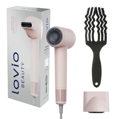 Image de Sèche-cheveux professionnel Lovio Air Flow, couleur rose, modèle LVHD001PK