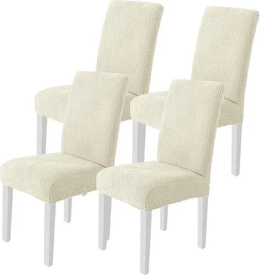 Produktbild von Famanu Stretch-Stuhlhussen 4 Stück - Moderne elastische Stuhlhussen - Universelle Wohnzimmer- und Esszimmer-Stuhlhussen - Abnehmbare waschbare