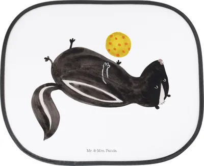 Produktbild von Mr. & Mrs. Panda Sonnenschutz Auto Stinktier Ball - Weiß - Geschenk, Stinker, Weisheit, Wildtier, Hitzeschutz, Sonnenblende, Skunk, fenster, Raubtier, autofenster, Kfz